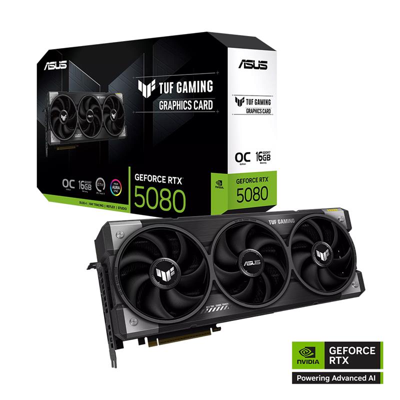 Placa de Video ASUS TUF Gaming GeForce RTX™ 5080 OC Edition 16GB GDDR7