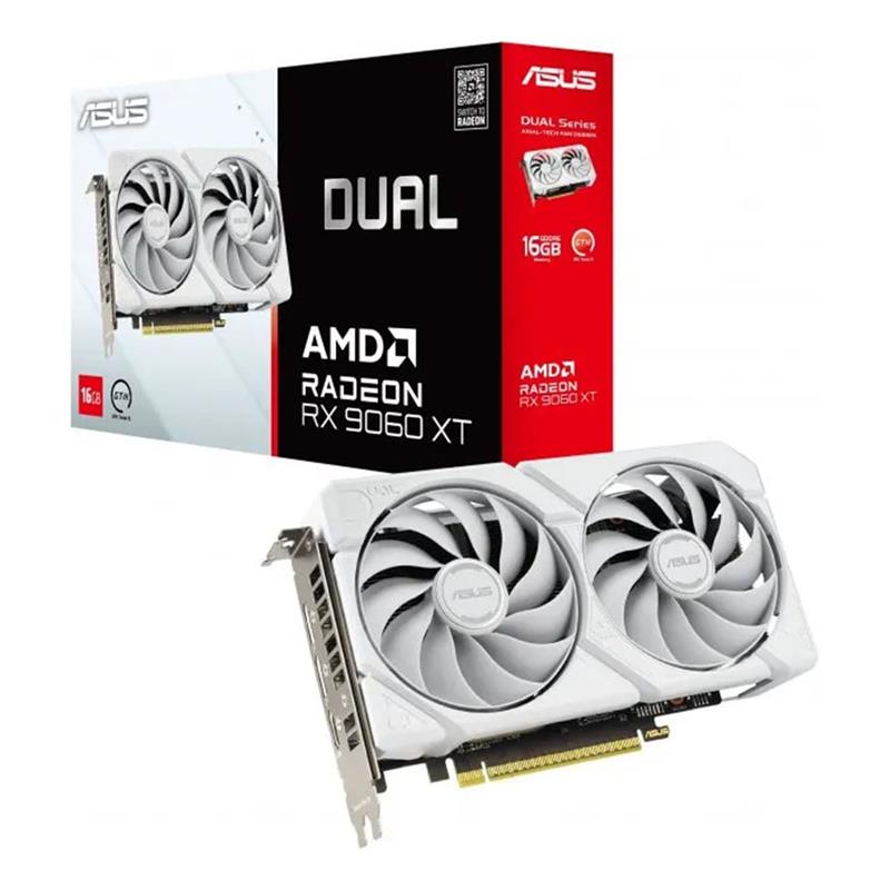 Placa de Video ASUS Dual Radeon™ RX 9060 XT 16GB GDDR6 White Edition