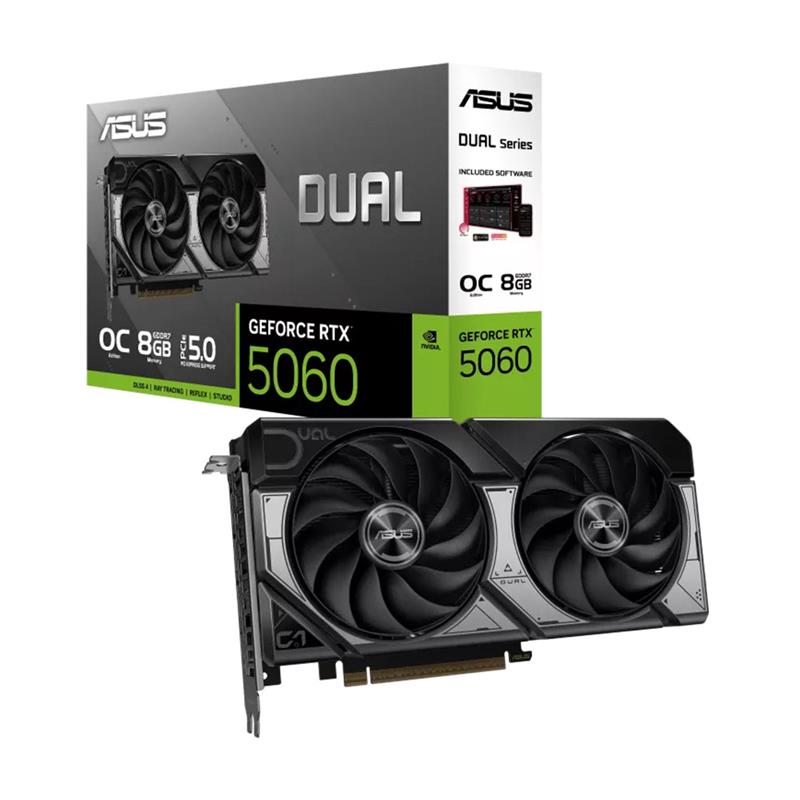 Placa de Video ASUS DUAL GeForce RTX™ 5060 OC Edition 8GB GDDR7