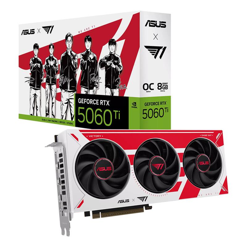 Placa de Video ASUS T1 GeForce RTX™ 5060 Ti 8GB GDDR7 OC Edition