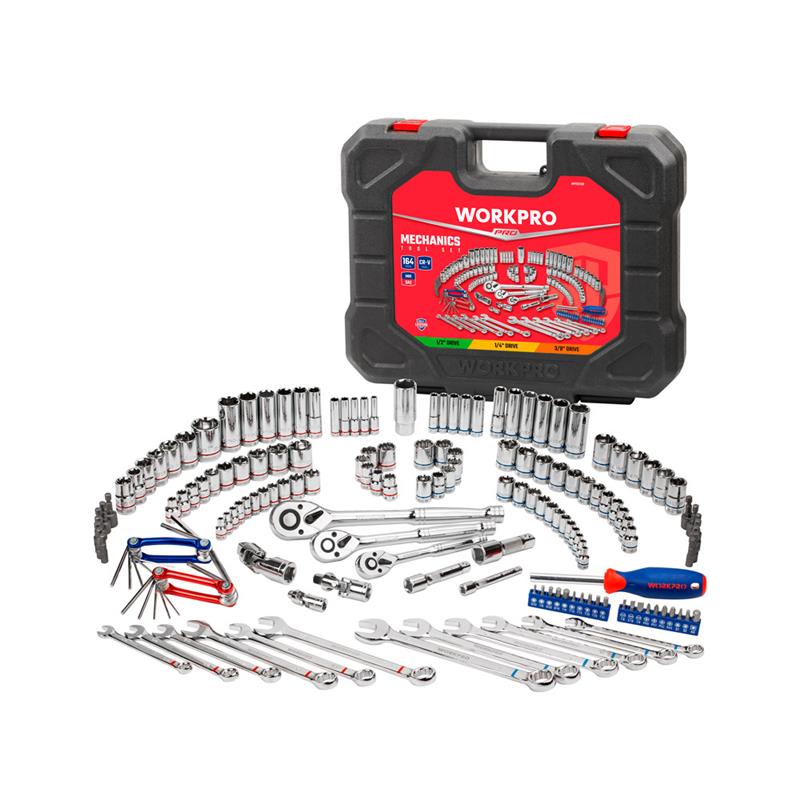 Set de Herramientas Mecánicas 164 Pzs CRV + Maletin Workpro