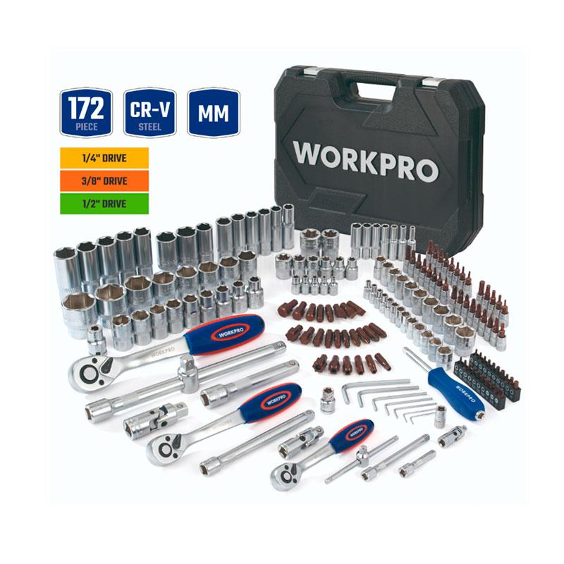 Set Herramientas 172Pzs Crv Encastre 1/4-3/8-1/2 WORKPRO