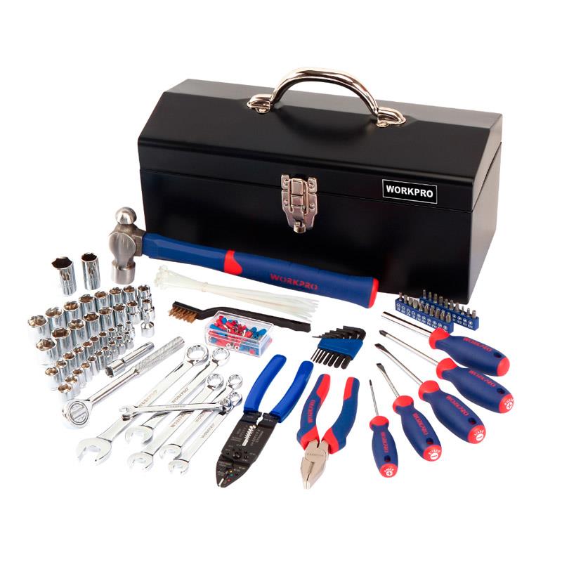 Caja de Herramientas mecánicas del metal 160 Piezas WORKPRO 