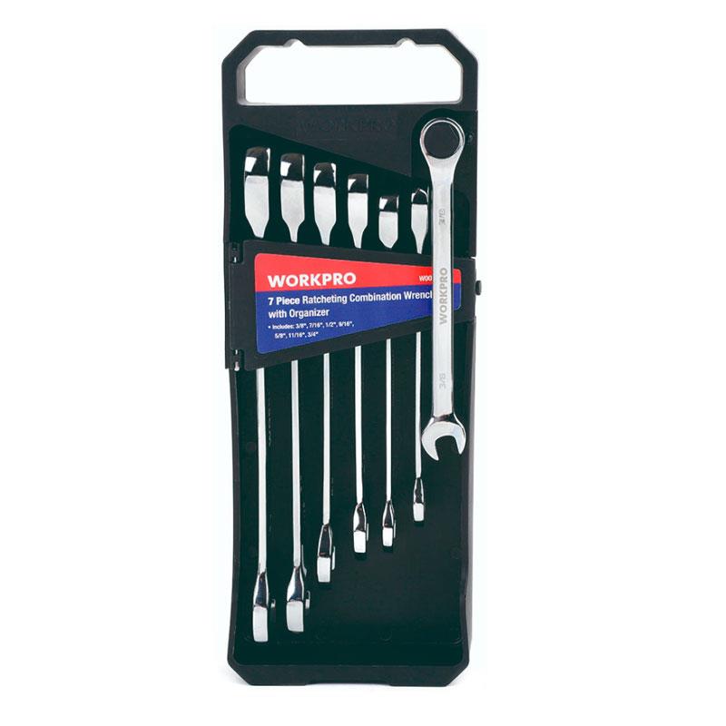 Juego de llaves combinadas criquet 7 pzs pulgadas WORKPRO
