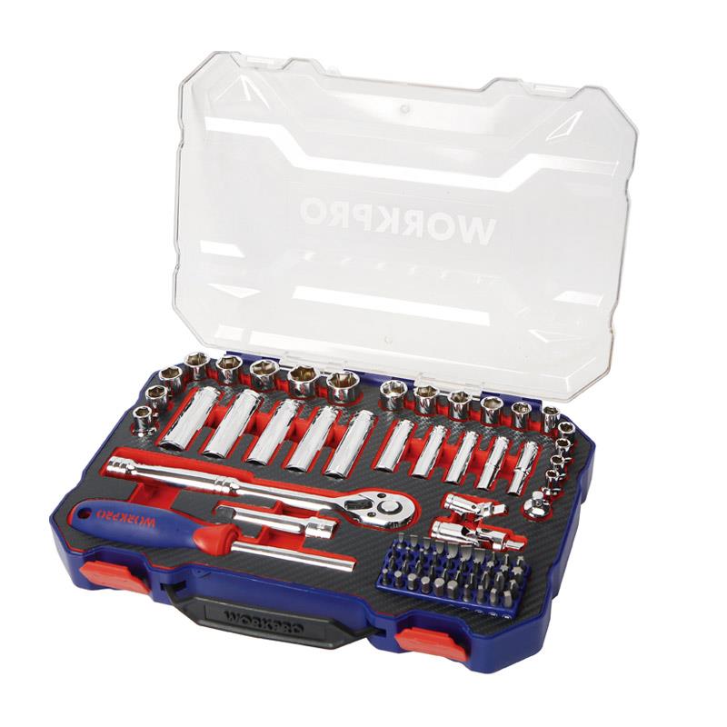 Set Bocallaves Workpro 75 Piezas Criquet 3/8 + Estuche