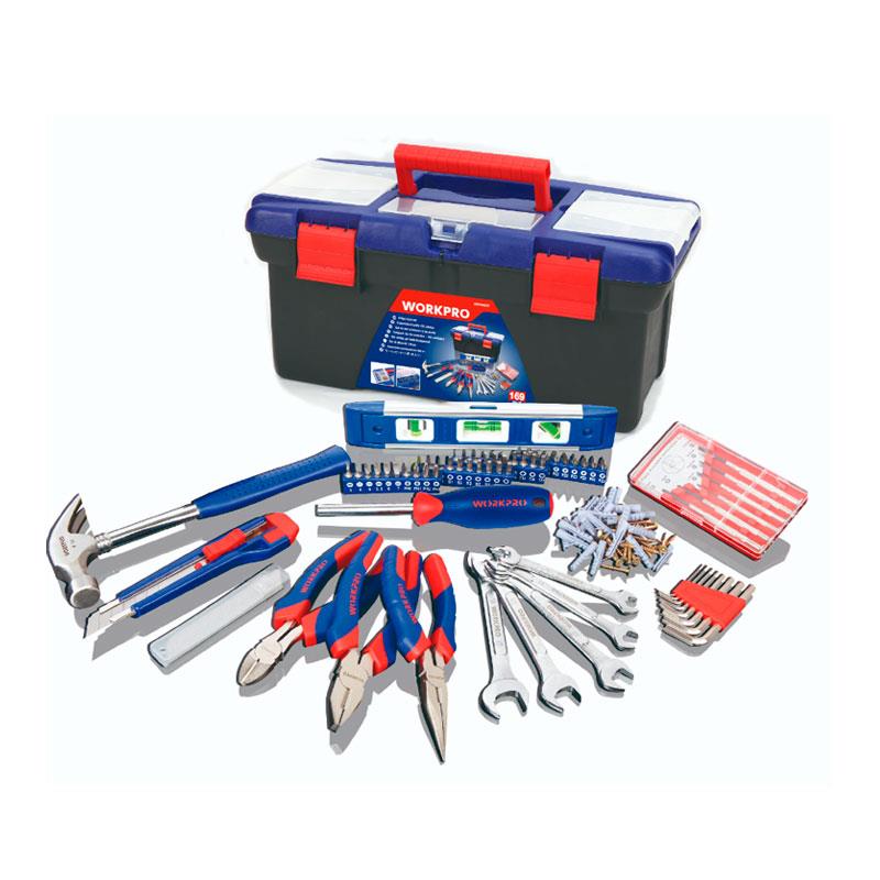 Set herramientas 169Pzs caja plástica p/el hogar WORKPRO