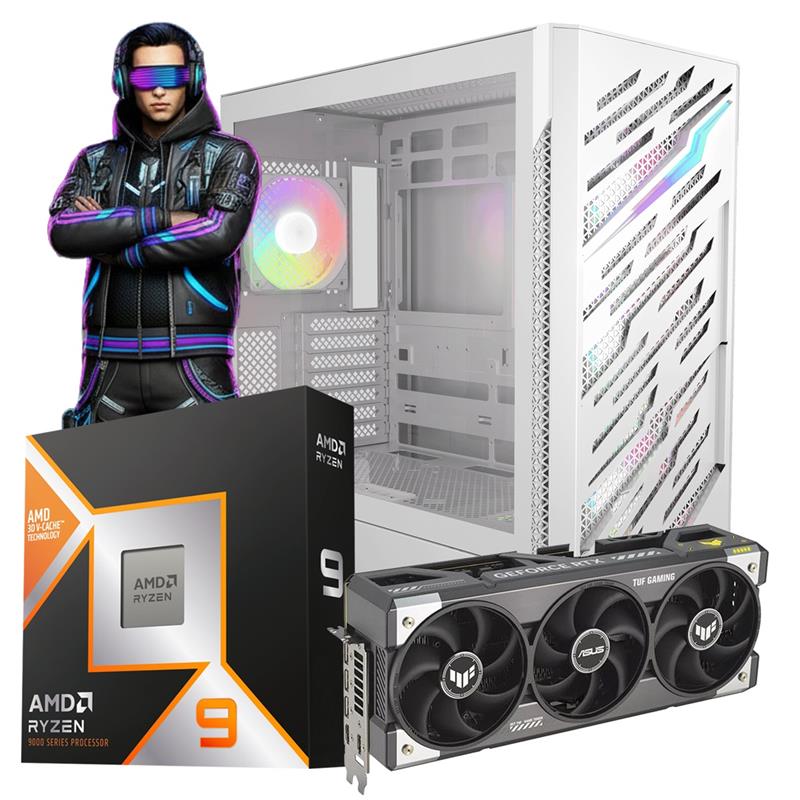 PC GAMER AMD RYZEN 9 9900X3D / X870 / DDR5 32GB / NVME 1TB / GF RTX5080 16GB / GAB GAMER 4COOLER RGB / 1000W 80P / AIO WC 360MM